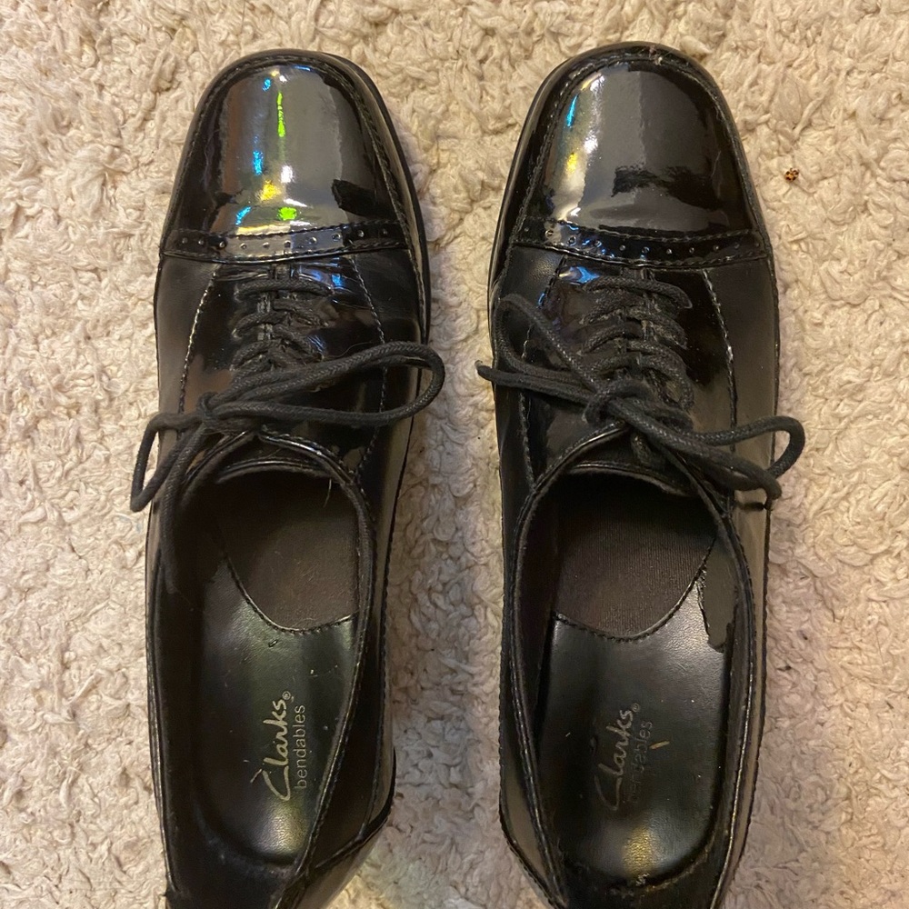 Vintage Clarks Black Leather Shoes